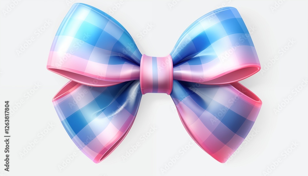 set of bows blue pink check pattern set of bows blue pink check pattern