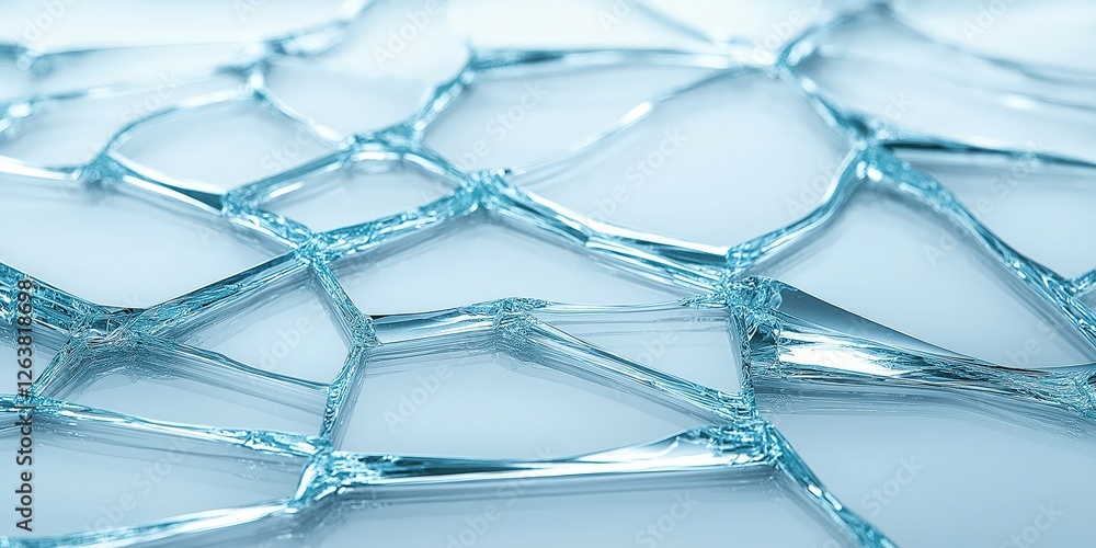 A mesmerizing mosaic of shattered glass layers glimmers intricately; the smallest top tier nestles beneath the broader midsection, revealing a captivating play of light and shadow