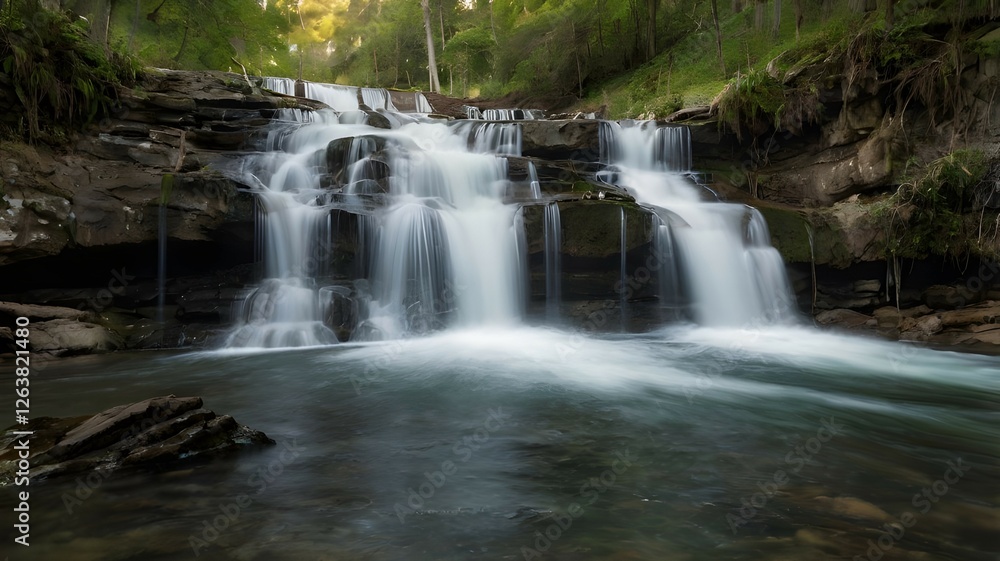 small waterfall in the forest small waterfall in the forest