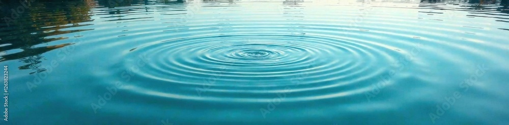 Calm lake surface with circular waves on clear water, circular waves, water, lake Calm lake surface with circular waves on clear water, circular waves, water, lake