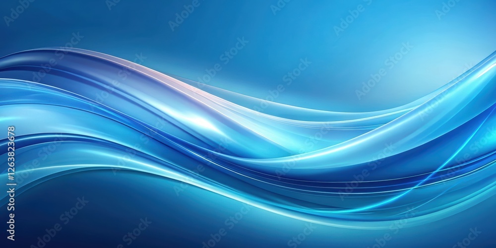 Fototapeta premium Abstract blue background with smooth gradients and flowing curves