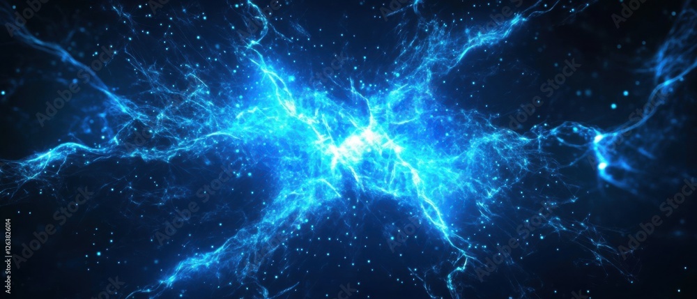 Abstract blue energy plasma field with glowing particles and dynamic waves Futuristic digital art concept of science, technology, and innovation Abstract blue energy plasma field with glowing particles and dynamic waves Futuristic digital art concept of science, technology, and innovation
