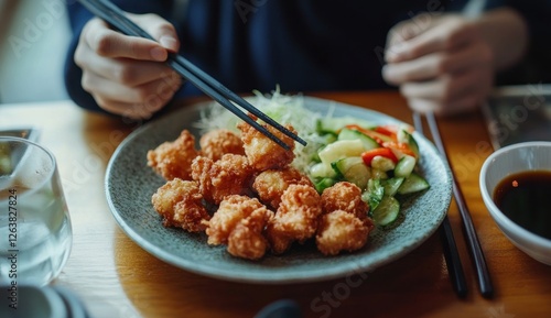Wallpaper Mural Delicious Crispy Fried Chicken Bites with Fresh Salad Torontodigital.ca