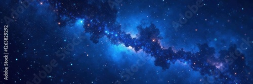 Dark blue galaxy background with thousands of stars, cosmic, deep space, galaxy