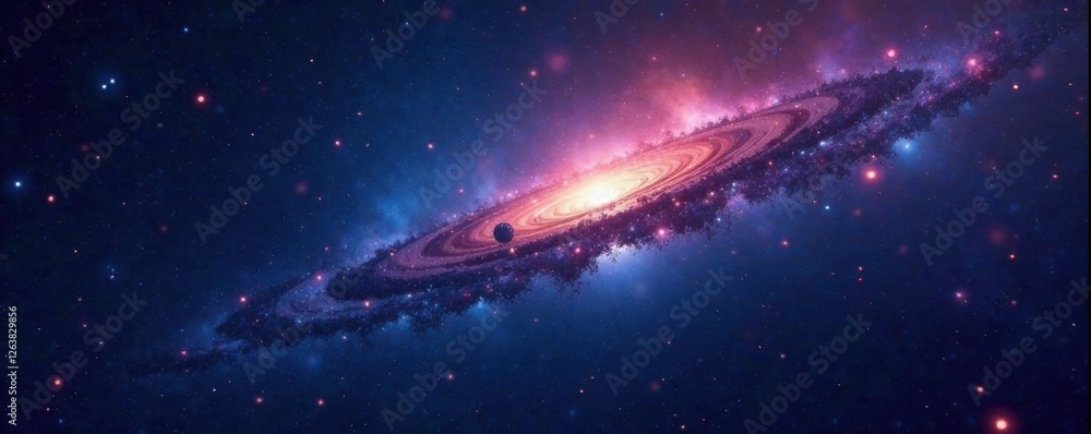 Dark canvas of infinite space with twinkling stars and celestial bodies, universe, cosmos, night sky Dark canvas of infinite space with twinkling stars and celestial bodies, universe, cosmos, night sky