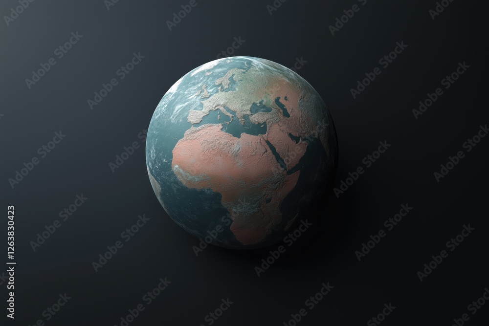 Fototapeta premium Visual representation emphasizing Earth's core rotation and its impact on surface structures and geological formations