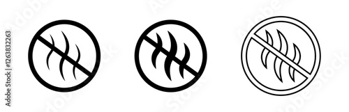 Anti-bad smell icon. Odor control label set.