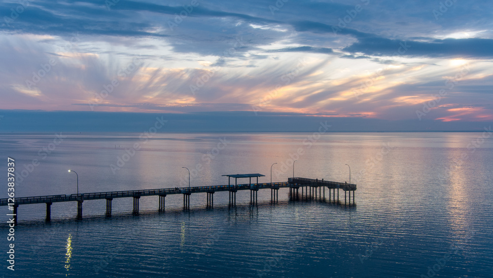 Fairhope, Alabama pier at sunset in January Fairhope, Alabama pier at sunset in January