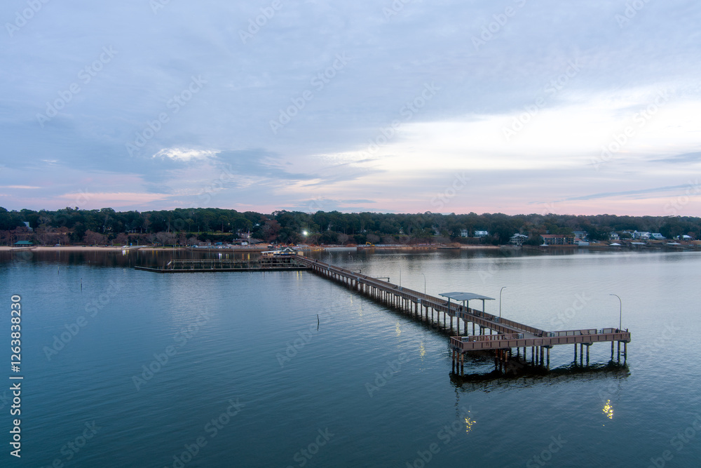 Fairhope, Alabama pier at sunset in January Fairhope, Alabama pier at sunset in January