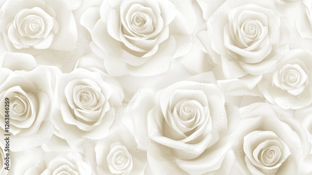 Beautiful white roses in full bloom create an elegant floral backdrop for any occasion or celebration Beautiful white roses in full bloom create an elegant floral backdrop for any occasion or celebration