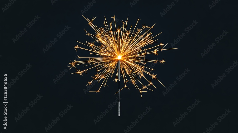 Obraz premium Glowing Sparklers Against a Dark Background: A Festive Celebration Image AI Generated