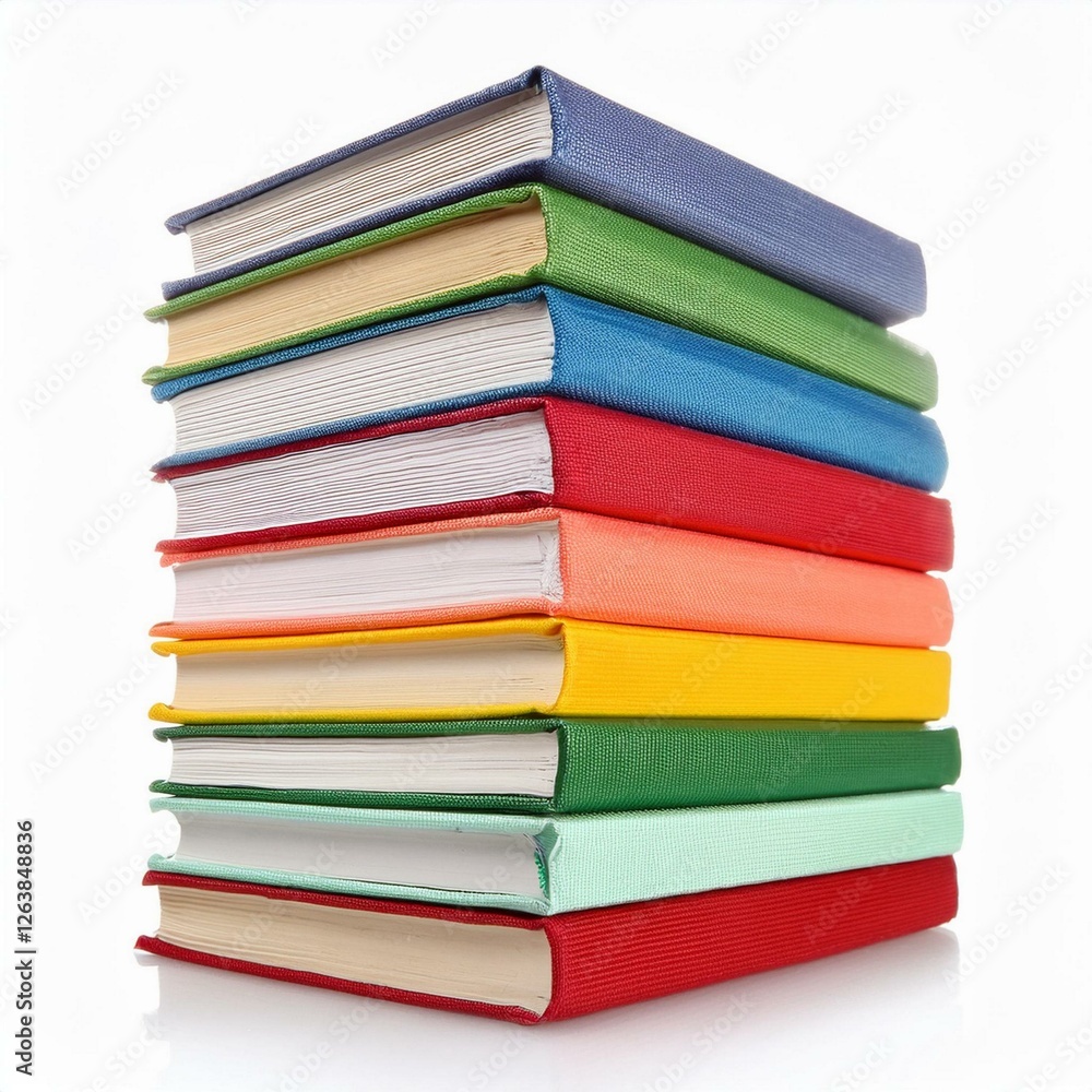 Stack of colorful books isolated on white background Stack of colorful books isolated on white background