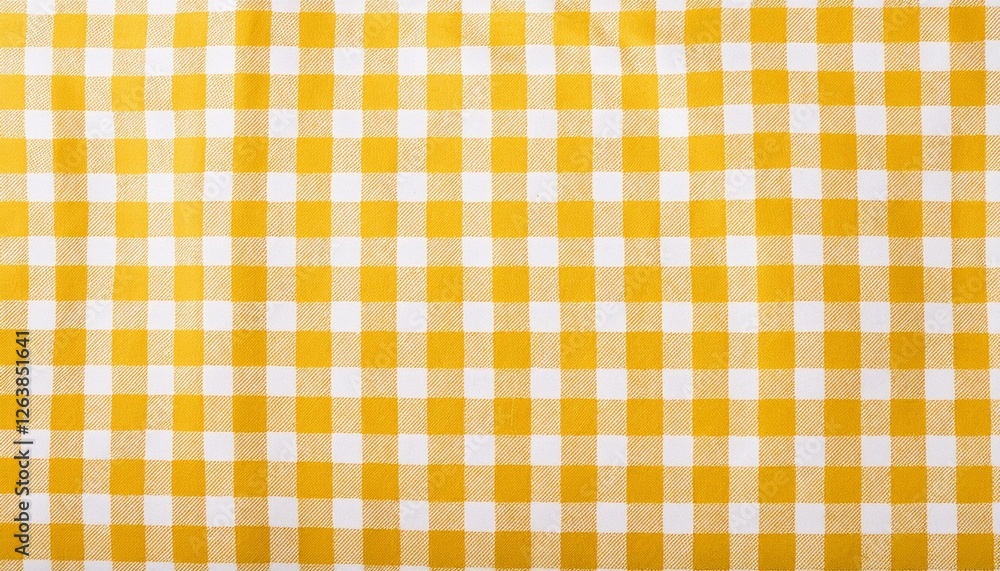 Yellow and white checkered tablecloth pattern Yellow and white checkered tablecloth pattern