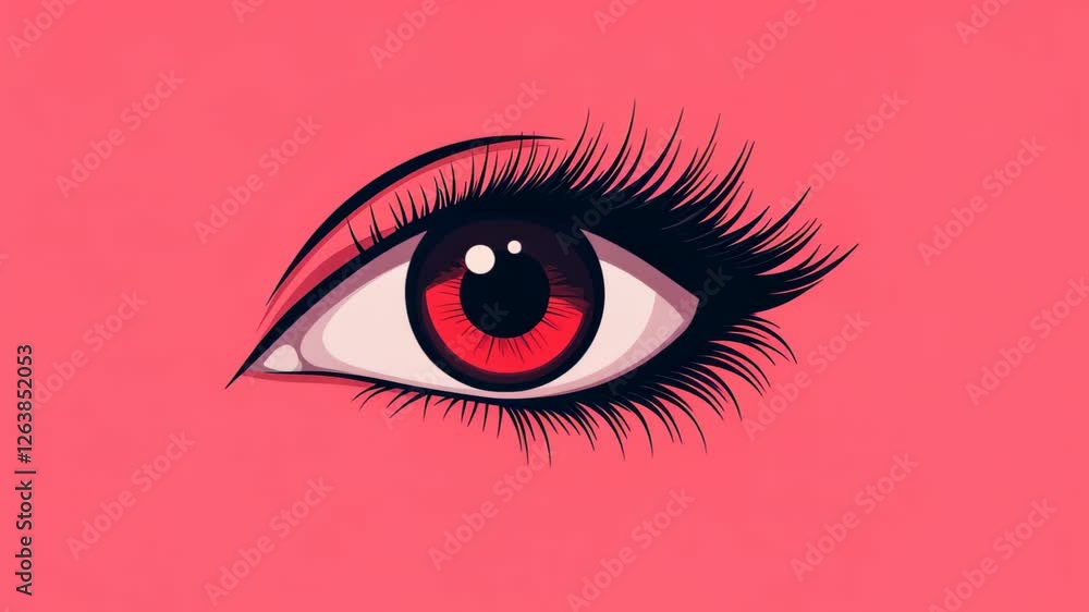 Abstract Eye Illustration on Vibrant Pink Background with Intricate Details in Contemporary Artistic Style Abstract Eye Illustration on Vibrant Pink Background with Intricate Details in Contemporary Artistic Style