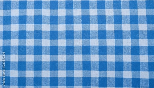 Tablecloth seamless pattern. Blue color. Blue and white checkered tablecloth pattern