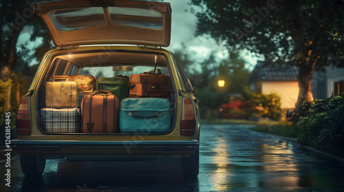 Wallpaper Mural Packed Station Wagon at Dusk Torontodigital.ca