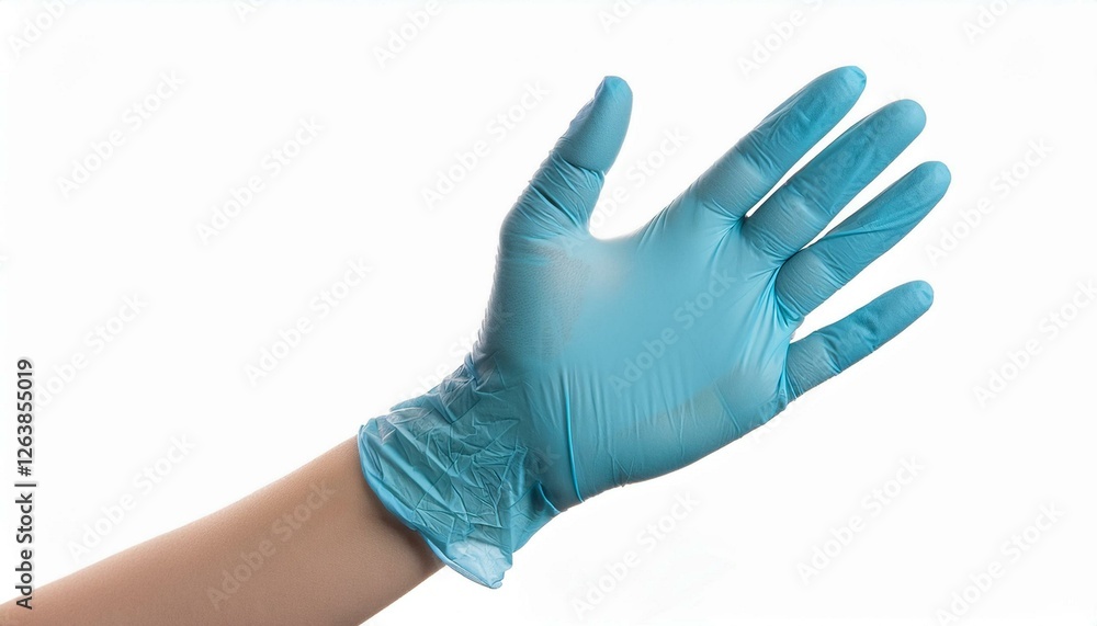 Doctor hand in sterile gloves in holding position isolated on white background Doctor hand in sterile gloves in holding position isolated on white background