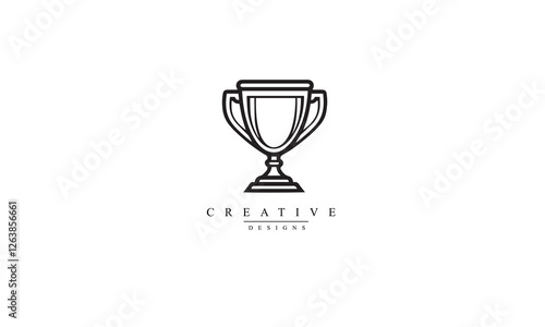 cricket cup line black icon white background