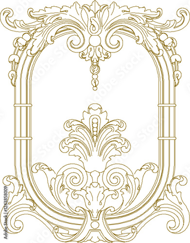 vector illustration sketch design of decorative ornaments gypsum for classic home interior