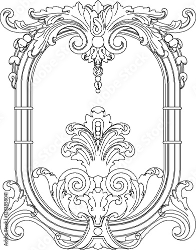 vector illustration sketch design of decorative ornaments gypsum for classic home interior 