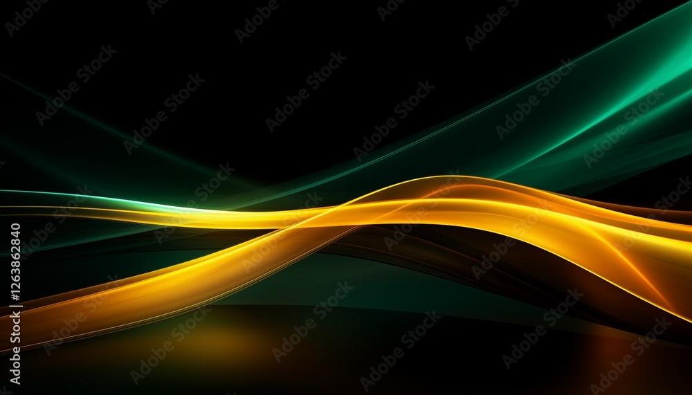 Obraz premium abstract background with waves green yellow