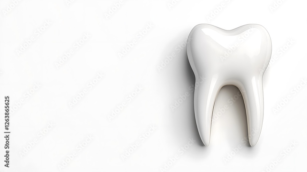 Clean White Tooth Model on a Simple Background AI Generated