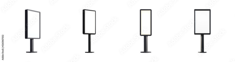 Blank Billboards on Transparent Background for Design Use Blank Billboards on Transparent Background for Design Use