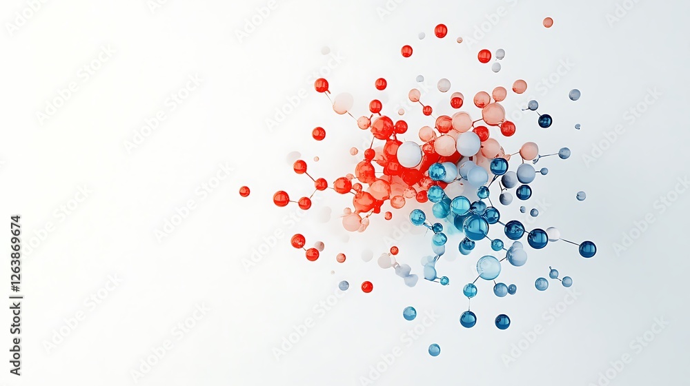 Abstract 3D Render of Interconnected Spheres Exploding on White Background AI Generated Abstract 3D Render of Interconnected Spheres Exploding on White Background AI Generated