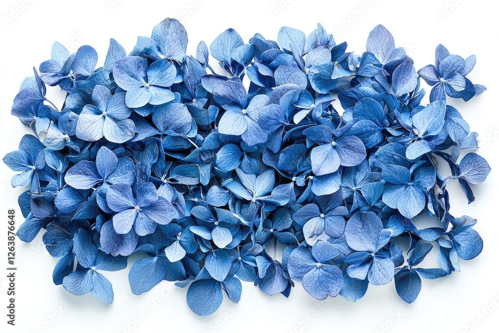 Vibrant Blue Hydrangea Petals Displayed on a Clean White Background for Natural Beauty and Floral Inspiration in Art and Design Vibrant Blue Hydrangea Petals Displayed on a Clean White Background for Natural Beauty and Floral Inspiration in Art and Design