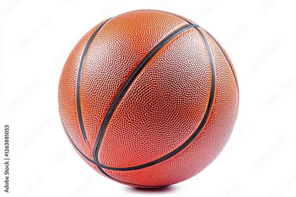 Obraz premium Close-up of a Textured Orange Basketball Isolated on a White Background for Sports and Recreation Themes