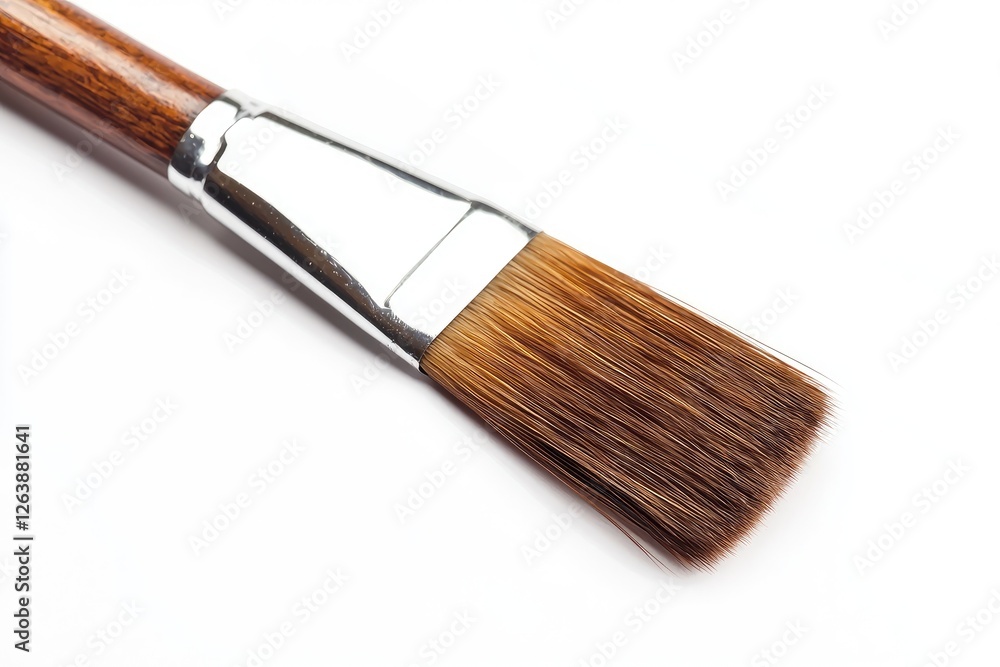 High-Quality Artistic Brush Close-Up on White Background for Painting, Crafting, and Art Projects With Beautiful Bristles and Comfortable Handle High-Quality Artistic Brush Close-Up on White Background for Painting, Crafting, and Art Projects With Beautiful Bristles and Comfortable Handle