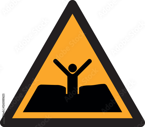 Simbolo attenzione sabbie mobili o fango W061