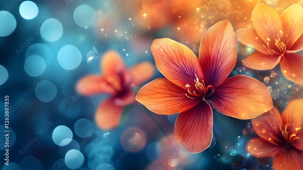 Floral radiance captivating a beautiful bokeh backdrop with warm petals Floral radiance captivating a beautiful bokeh backdrop with warm petals