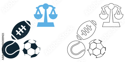 Sports law icon vector, legal, athletic and governance pictogram symbol ui and ux design, glyphs and stroke line