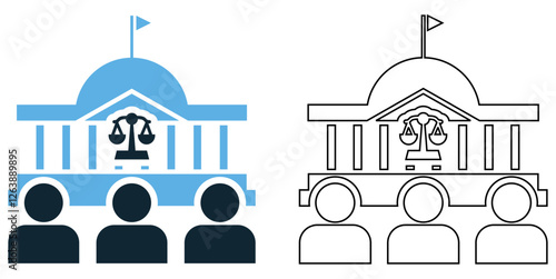 Public law icon vector, legal, justice and governance pictogram symbol ui and ux design, glyphs and stroke line