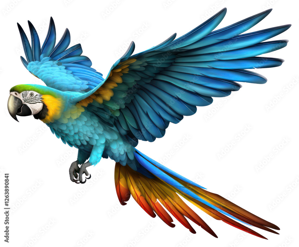 Fototapeta premium PNG Parrot animal flying bird.