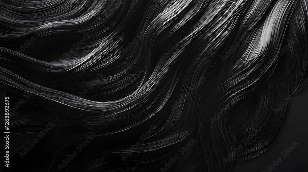 Abstract Dark Hair Waves: A Study in Texture and Light Abstract Dark Hair Waves: A Study in Texture and Light
