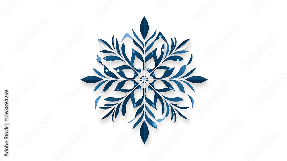 Intricate Blue Snowflake Digital Illustration for Winter Holidays AI Generated Intricate Blue Snowflake Digital Illustration for Winter Holidays AI Generated