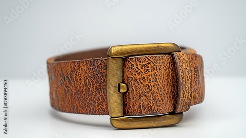 Brown Leather Belt Close-up photo