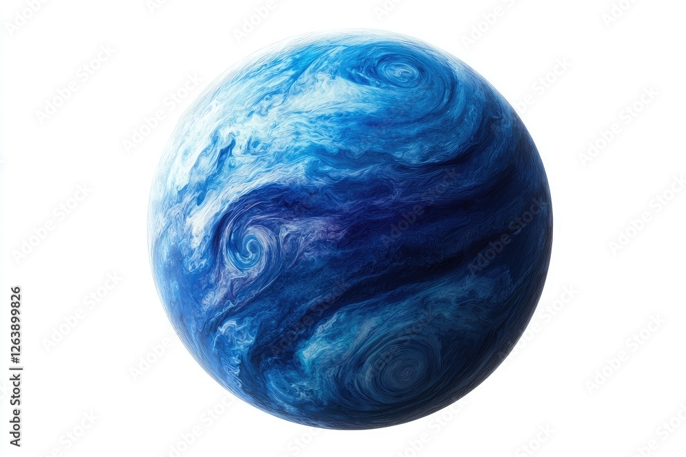 Abstract depiction of a blue planet with swirling clouds and vibrant textures, illustrating the beauty and mystery of outer space, perfect for creative projects Abstract depiction of a blue planet with swirling clouds and vibrant textures, illustrating the beauty and mystery of outer space, perfect for creative projects
