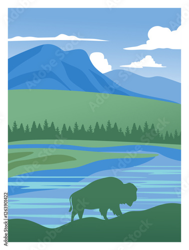 Yellowstone National Park with beautiful natural views