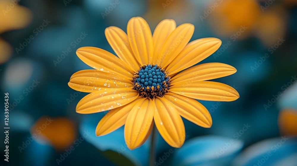 Radiant yellow flower with delicate water droplets on its petals Radiant yellow flower with delicate water droplets on its petals