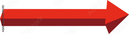 立体的な直線矢印のベクターイラスト