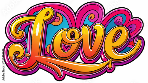 abstract vector background with Love text