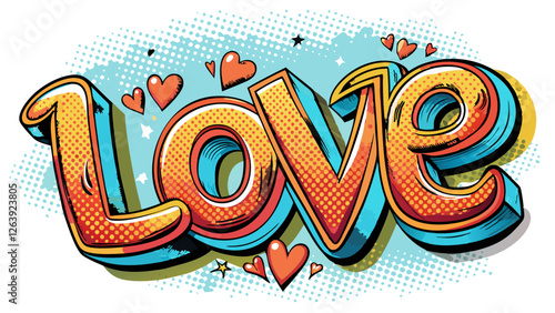 abstract vector background with Love text