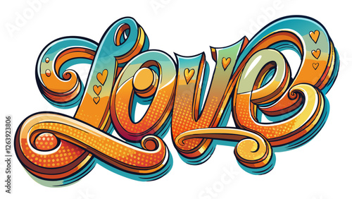 abstract vector background with Love text