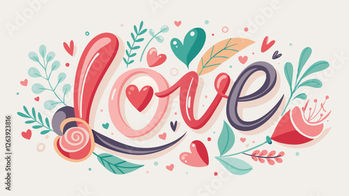abstract vector background with Love text