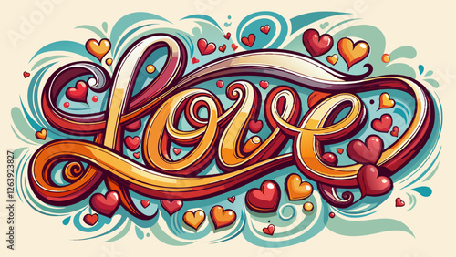abstract vector background with Love text
