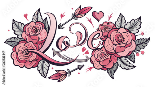 abstract vector background with Love text
