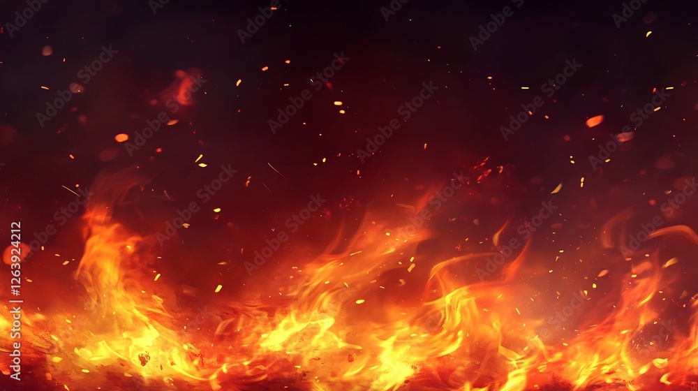 Fiery embers glow intensely creating a dramatic fiery visual aesthetic. AI Generated Fiery embers glow intensely creating a dramatic fiery visual aesthetic. AI Generated